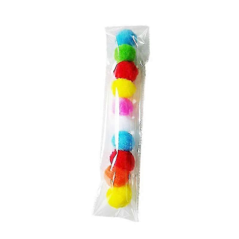 50 Pcs Mixed Color Toy Balls Rainbow Pompon Balls Suitable for Cats and Pets