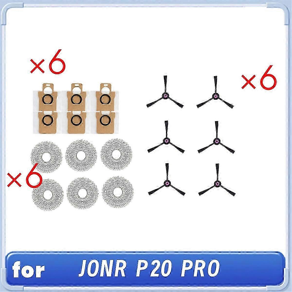 18 Pcs for P20 Pro Self Emptying Robot Vacuum Side Brush Rag Dust Bag Cleaner Parts Replacement