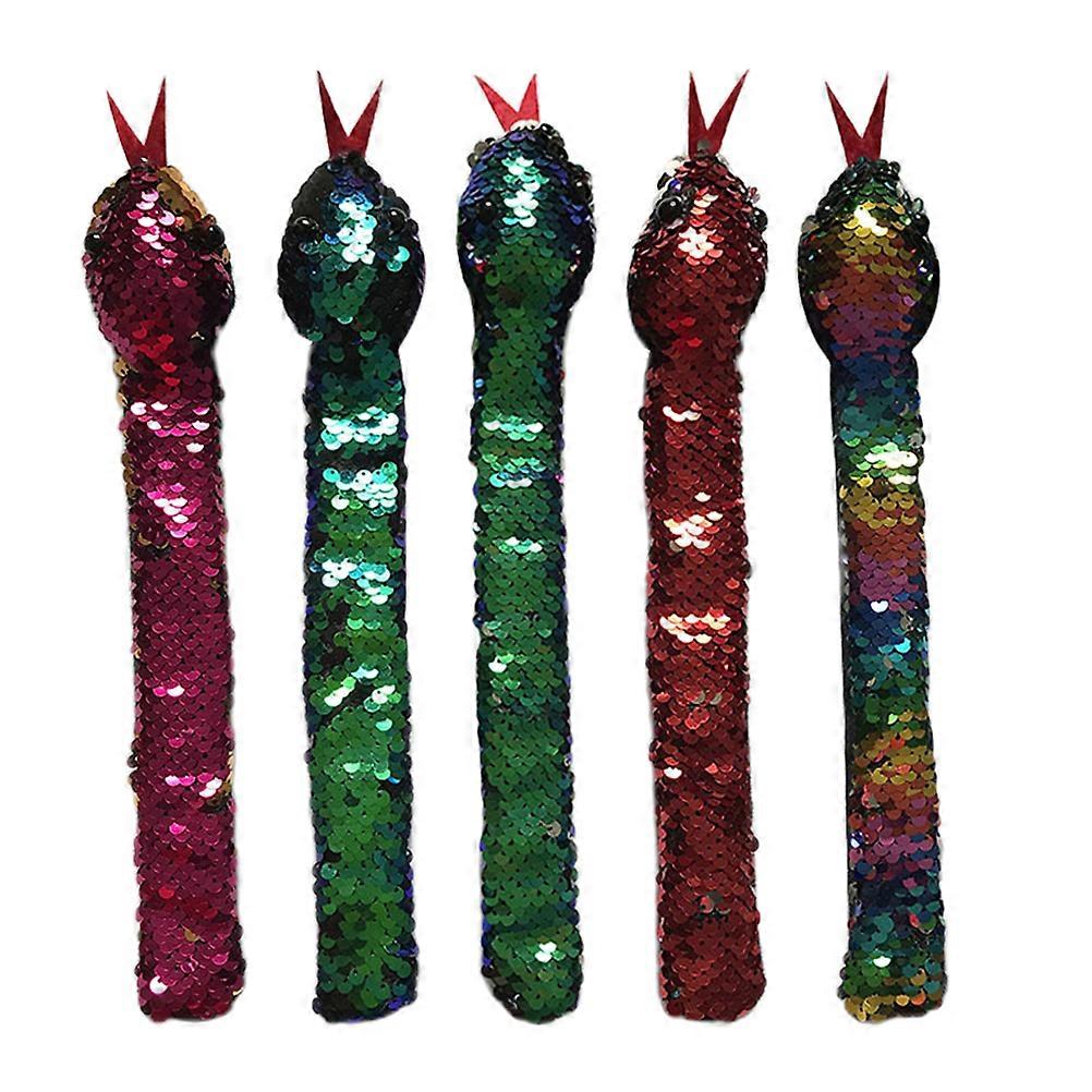 5Pcs Wear-resistant Snake Bracelets Funny Slap Bracelets Interesting Children Toys (Random Color)