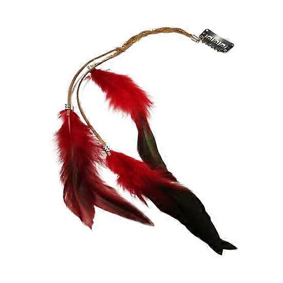 Höyhen hiusneula värikäs nahka pitkä tupsu hiusklipsi helppo sovittaa päähineet teemajuhlat hiustarvikkeet