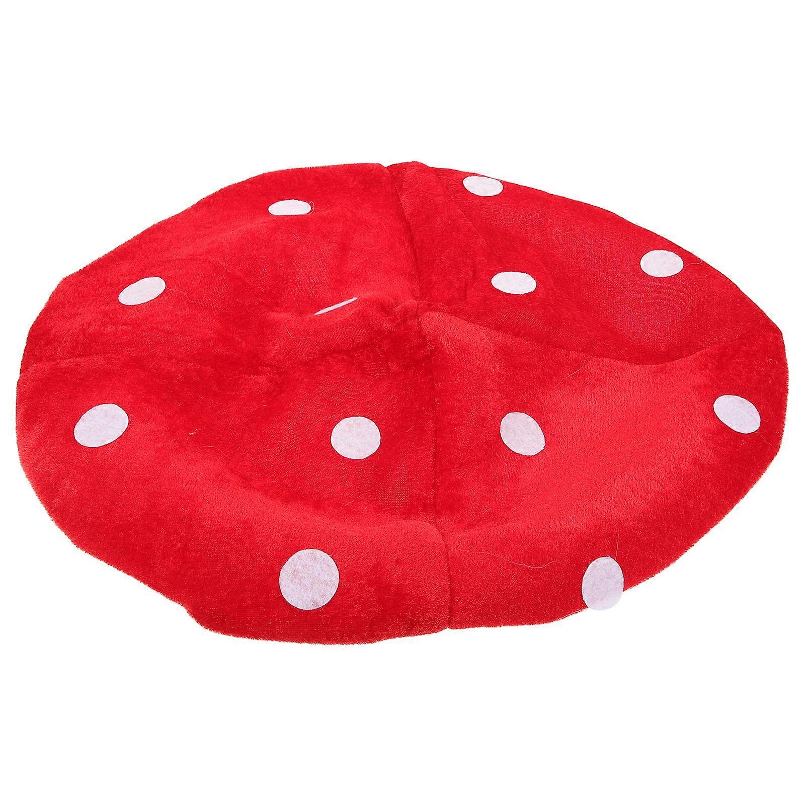 Red Mushroom Hat   Fun Party Cap with Comfortable Material, Mushroom Shape Costume Accessory for Photo Shoots and Theme Events