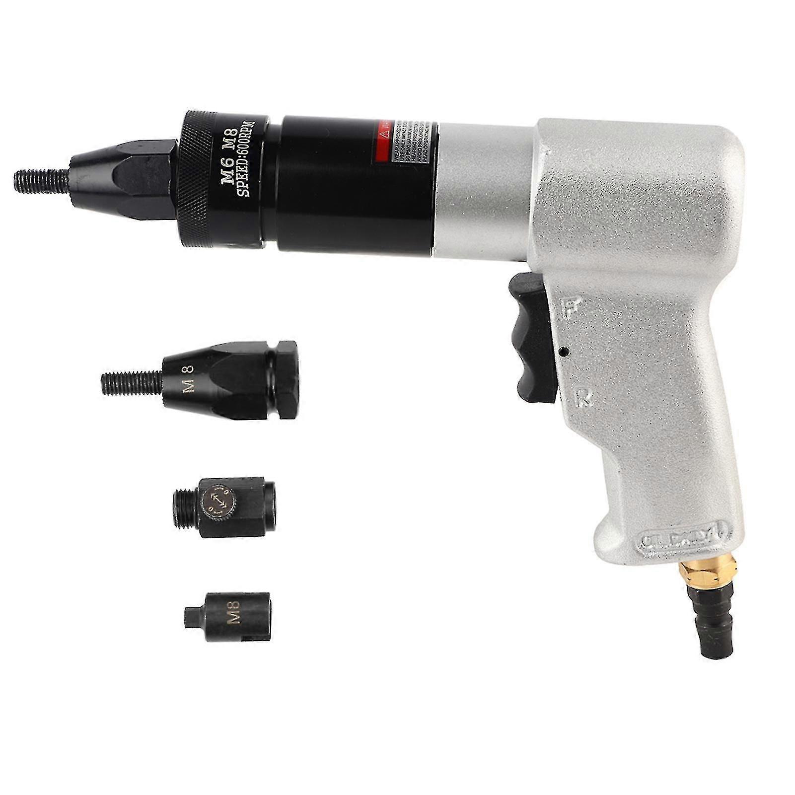 Automatic Pneumatic Rivet Gun Pull Nut Tool for Metal Sheets Installation, Air-Powered Riveting Machine with Ergonomic Handle