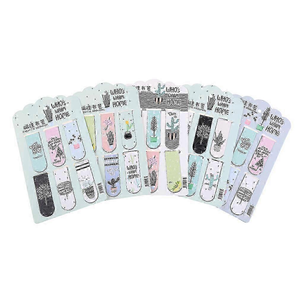 Magnetic Whale Bookmarks Set of 6 Double-Sided for Book Lovers, Reading, Office, School Supplies