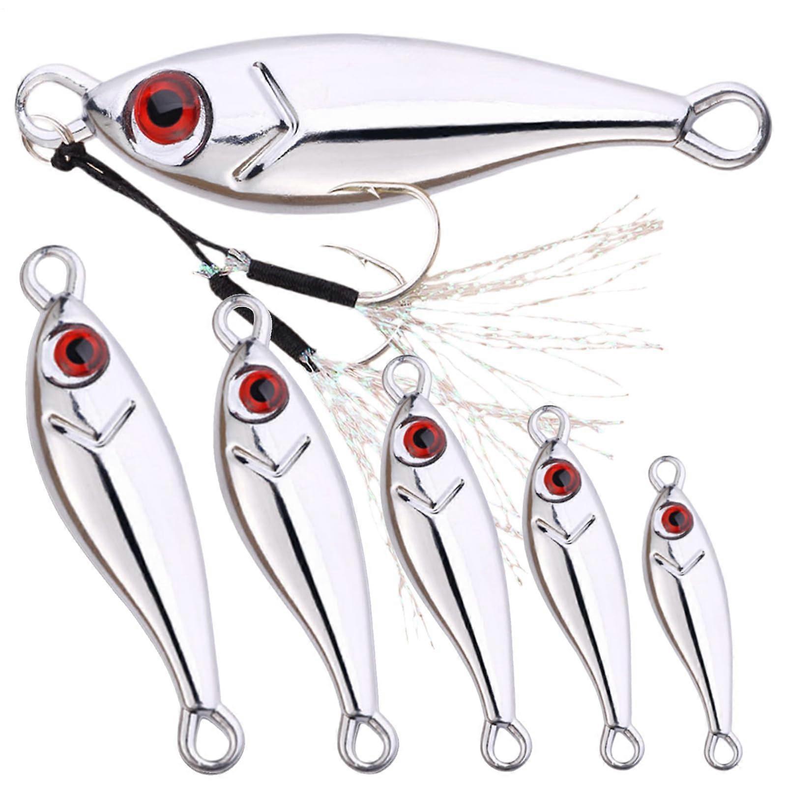 Lure Set For Fishing Rods - Metal Lures With 3D Eyes For Saltwater And Freshwater - Realistic Jig Sequins 10cm Trolling