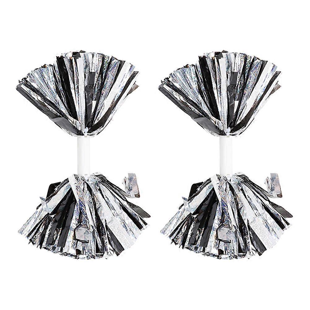 Cheerleader Pompoms Gymnastics Cheer Props Bright Colors Reusable Round Shape 2Pack