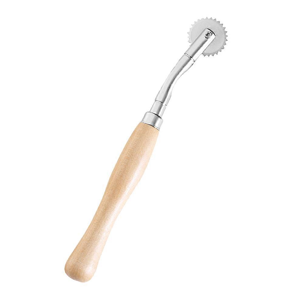 Wooden Handle Toothed Scanning Wheel for Tailoring Precision Scribing, Seam Marking, and Crafting – Durable Steel Construction, Essential Sewing