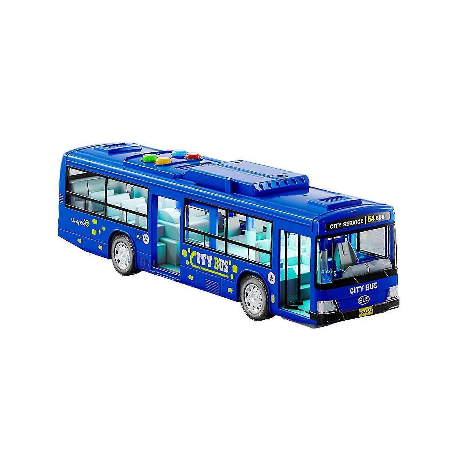 2025 Children's Simulation Bus Toy Large Door Opening Light Vocal Coachs Model City Bus Model Simulation Baby Bus Toy Coachs Boy Eco-friendly
