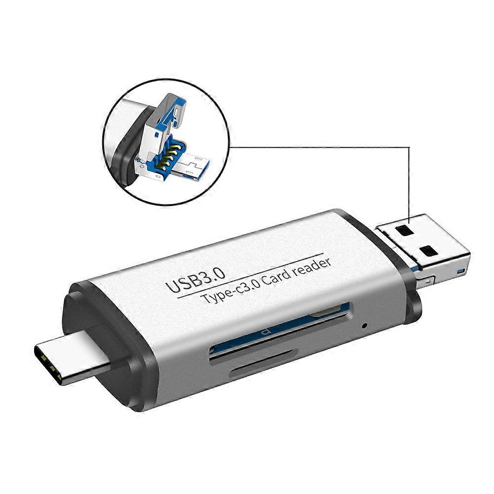 3 in 1 USB 3.0 Type-C Micro USB TF Memory Card Reader OTG Adapter for Smartphone Laptop Computer