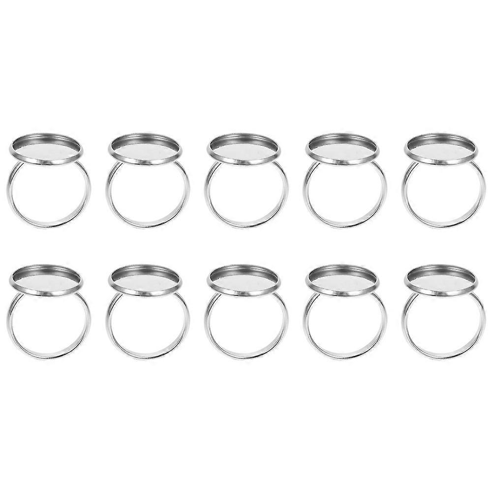 Adjustable Ring Holder Round Stainless Steel Ring Base Jewelry Making Accessories For DIY Projects Crafting 10Pcs