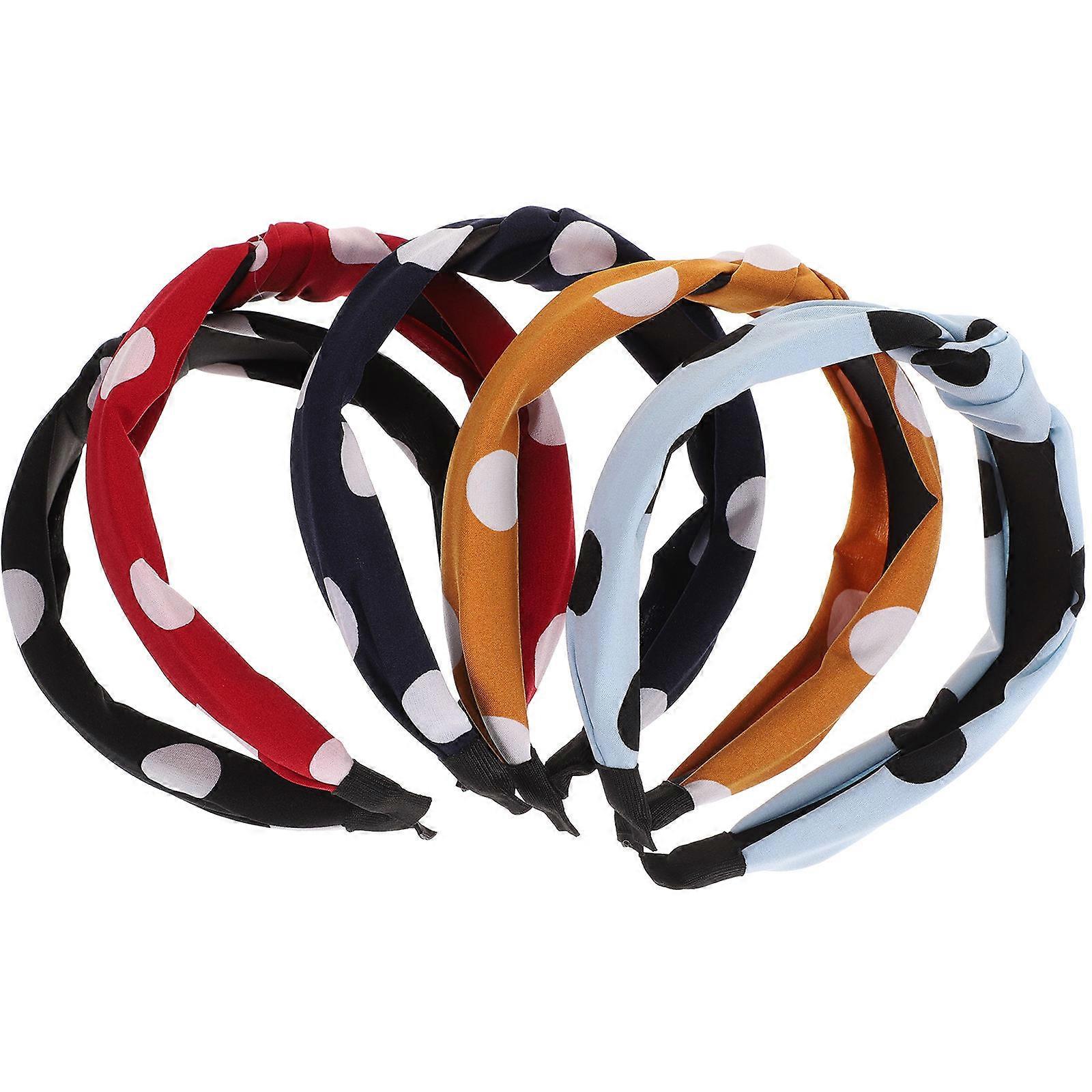 Fascia larga annodata per le donne Materiale di stoffa Fasce colorate Ragazze alla moda Signore 5 set