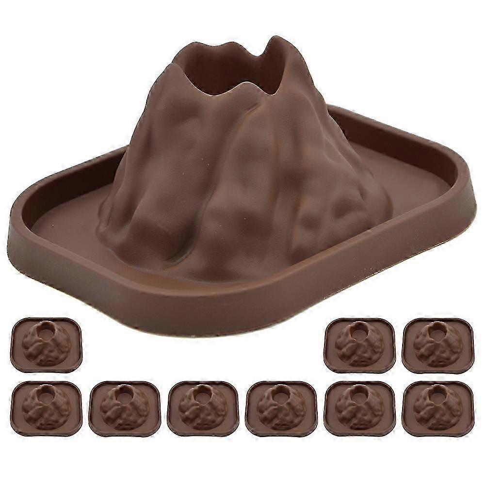 10Pcs Volcanic Model Toy for Science Demo - 14.6x12x8cm Light Brown