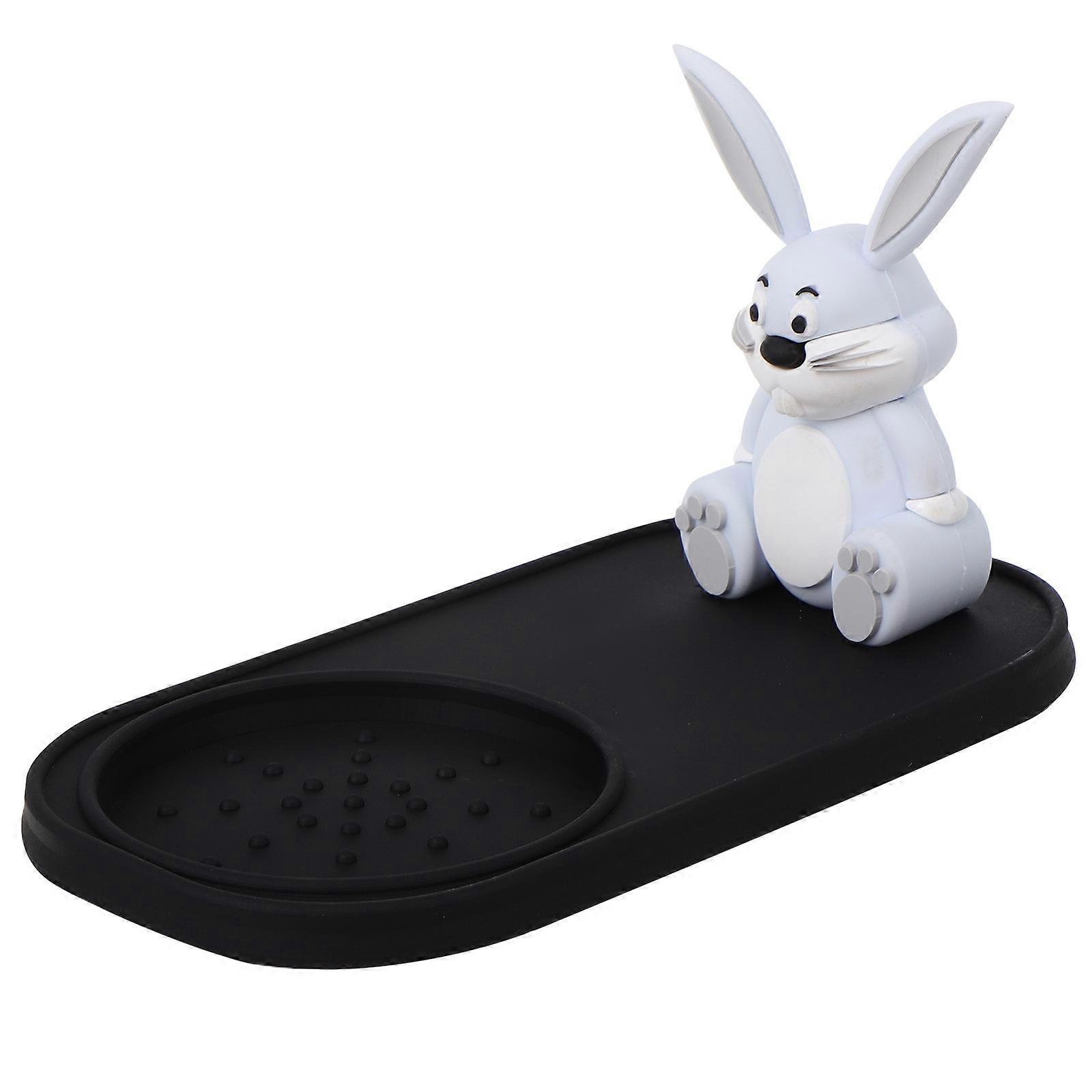 Non Slip Silicone Tamping Mat for Espresso Machine, Lightweight Portable Coffee Accessory with Creative Bunny Design for Home and Cafe Use