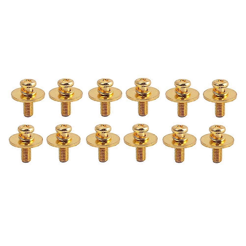 10pcs Metal Durable Drum Fastener Mounting Screws with Washers for Drum Lugs WC24 (Golden)