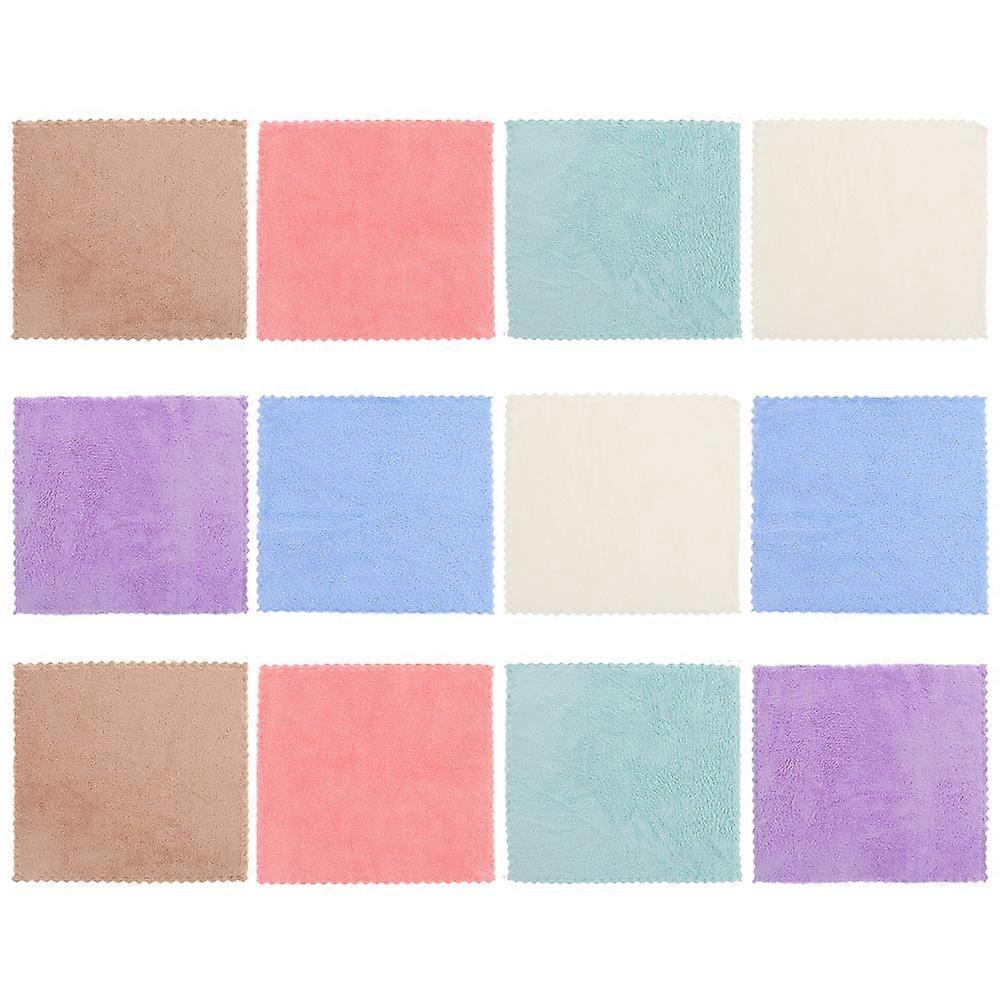Fleece Bed Blanket Water Absorption for Small Pets Bathing Comfortable Use 12Pcs