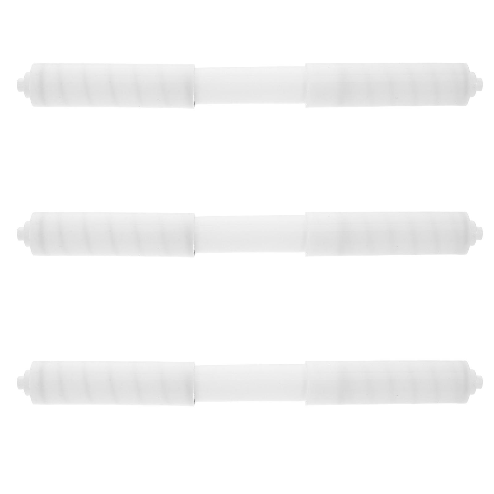Bathroom Tissue Holder Versatile Compatibility Cylindrical Shape White Plastic 22.50X2.20X2.20cm 3Pcs