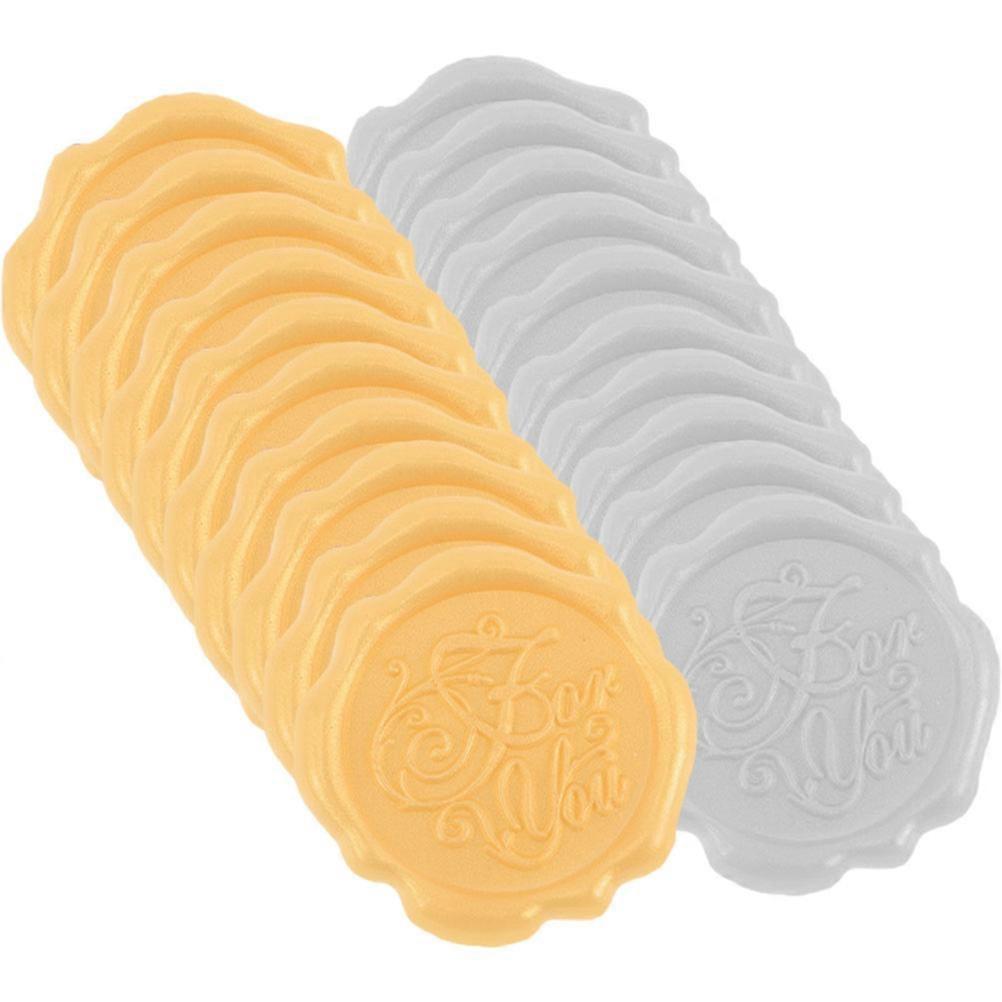 Envelope Sealer Sticker Embossed Floral Envelope Seals Silver 3.2X3.2CM Sealing Wedding Invitations 20Set