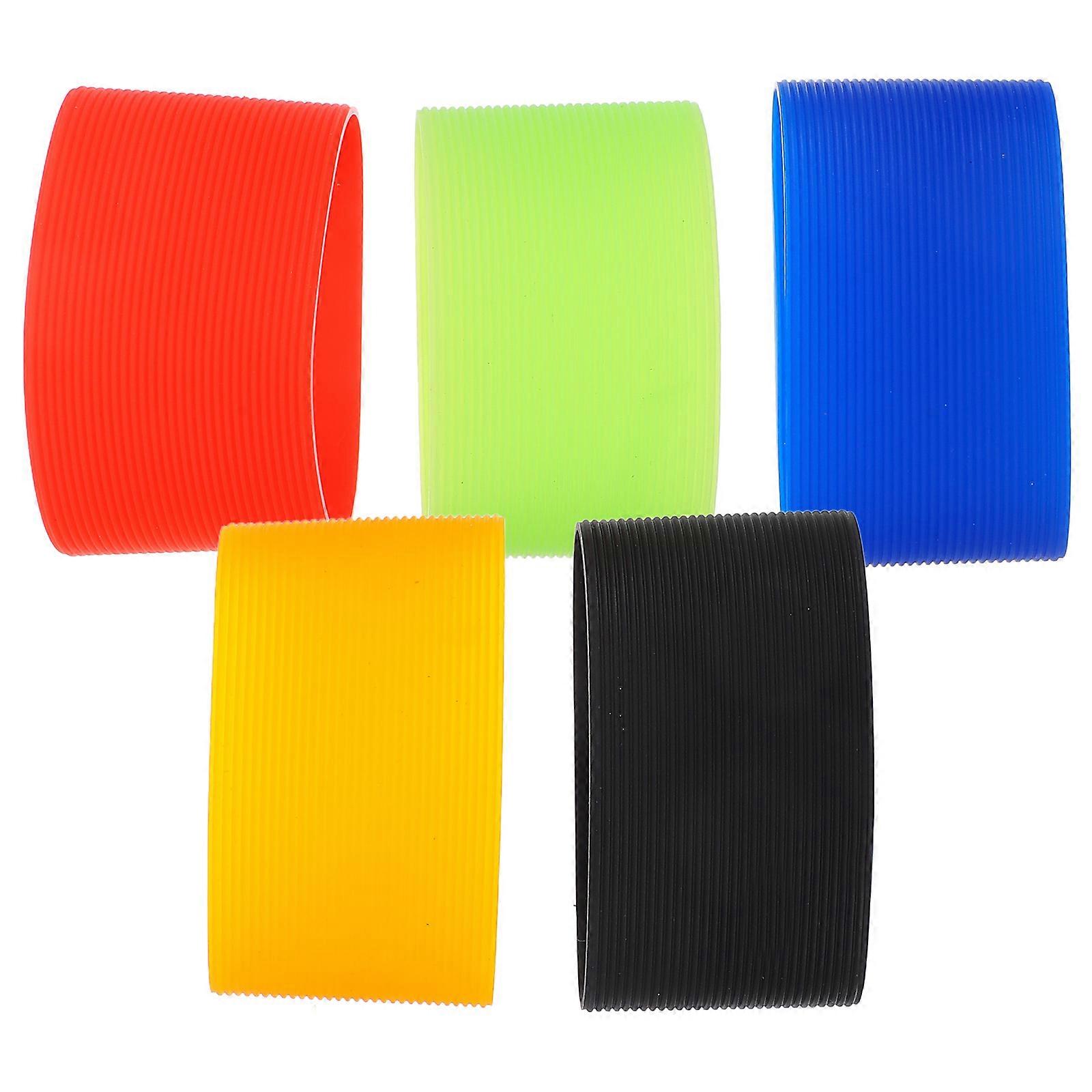 Heat Insulation Mug Cover For Cups Or Bottles Daily Use Silicone 5Pcs