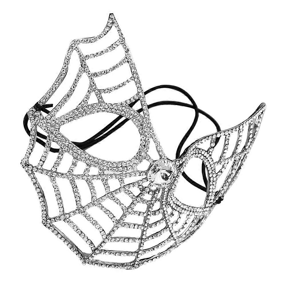 Here's a polished and engaging product description based on your input:

 

**Sparkling Rhinestone Half Face Mask for Women – Dazzling Spider Web