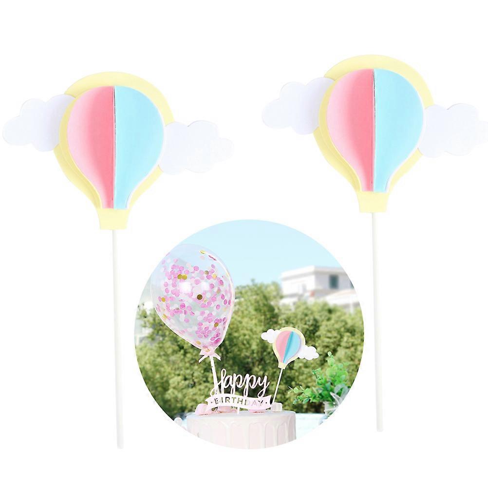 Balloon Shape Hot Air Balloon Ornaments Yellow Home Decorations 2Pack