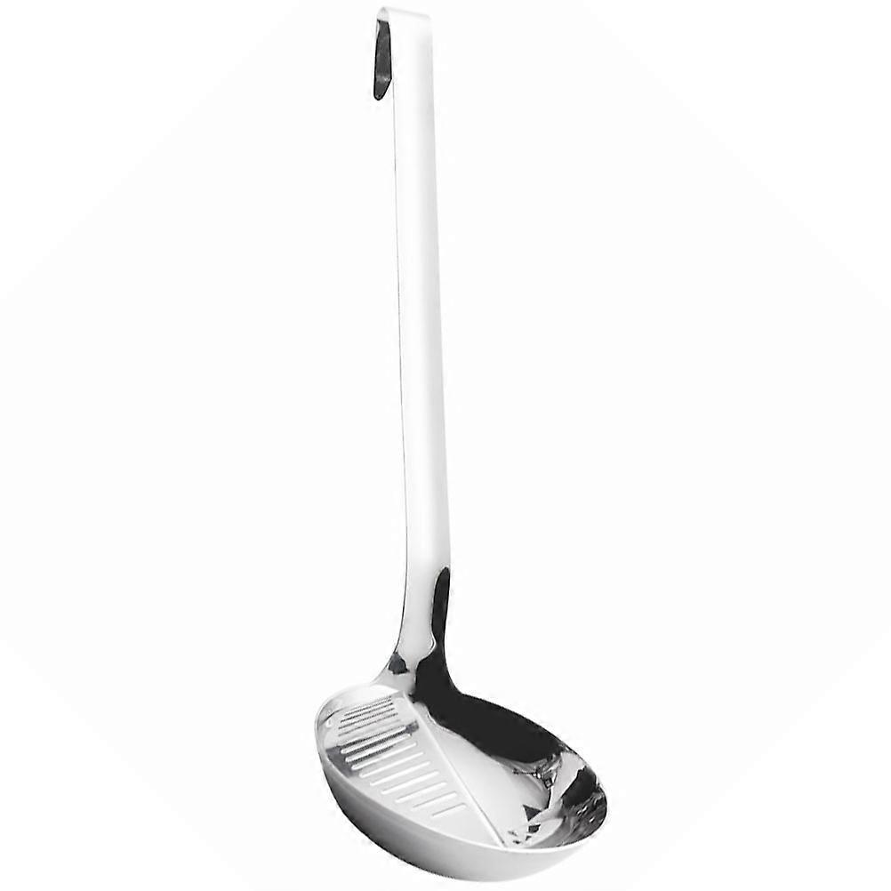 Stainless Steel Hot Pot Serving Spoon with Long Handle and Smooth Surface for Family Gatherings 18.5 cm