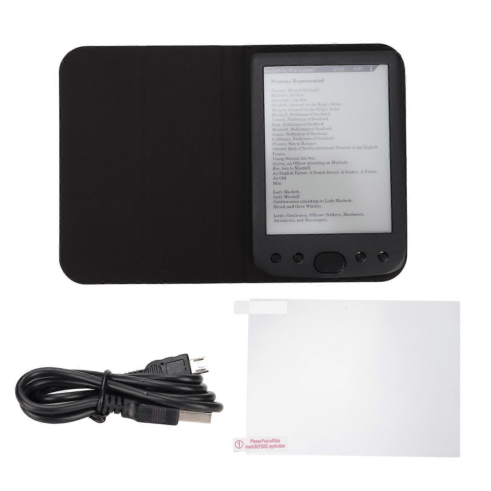 6 inch 800x600 HD Ink Screen E-Reader 8GB 512MB ABS with Protective Case and Film for Reading