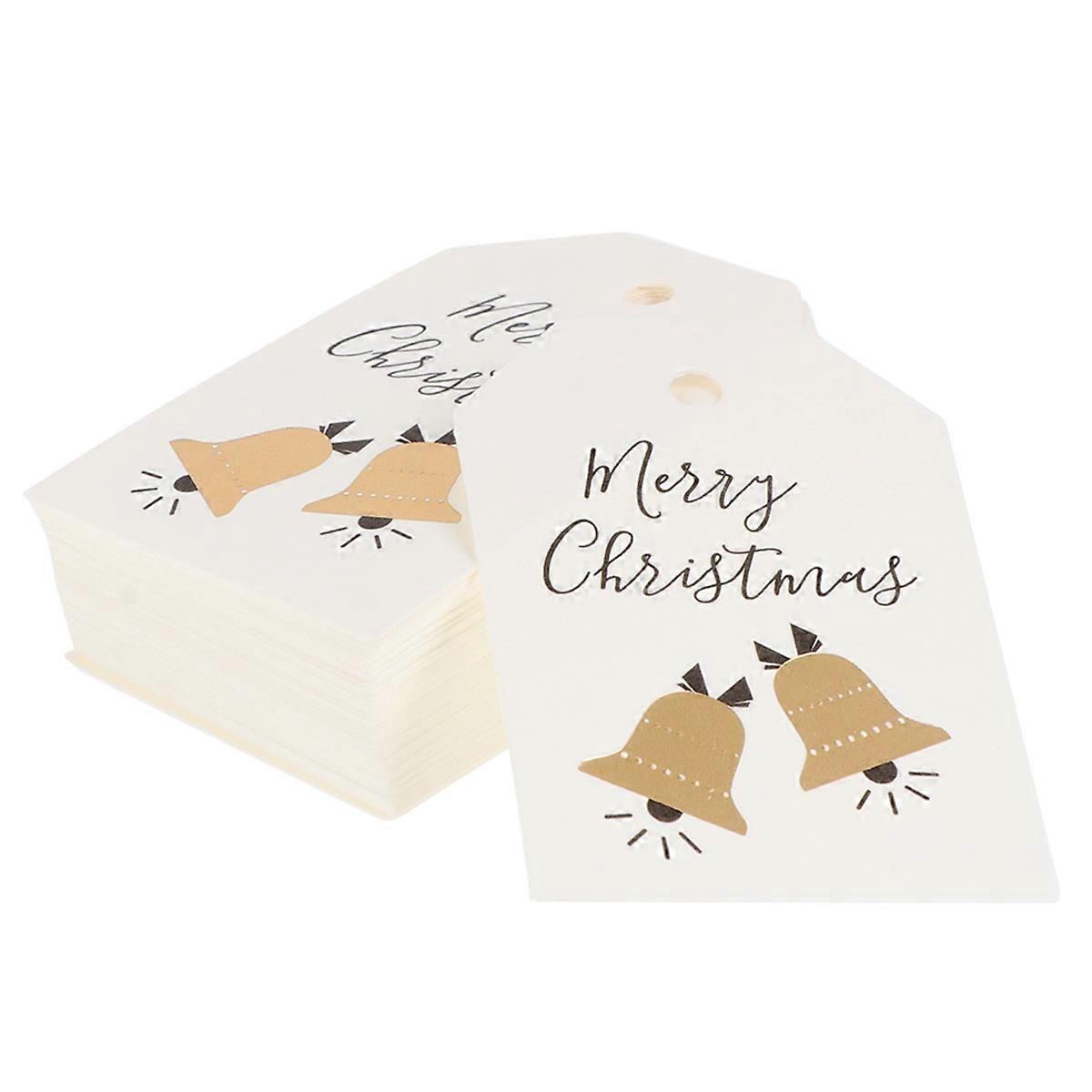 100pcs DIY Christmas Bookmarks Hot Stamping Merry Christmas Hanging Tags for Gift Decoration Festive Crafts Sturdy Material