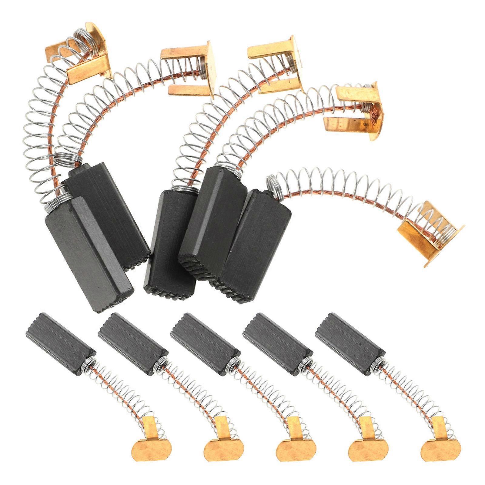 Electric Motor Carbon Brushes Replacement for Rotary Tool Accessories Graphite Alloy Technology Rectangular 10Pcs