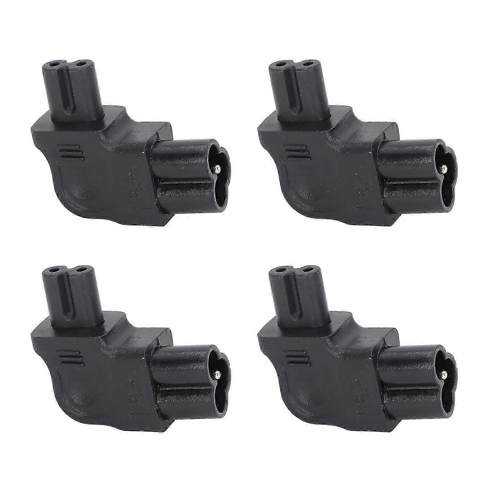 4Pcs IEC320 C6 to IEC320 C7 Power Adapter Right Angle IEC320 C6 to C7 90 Degree Right Turn Power Adapter 250V 2500W