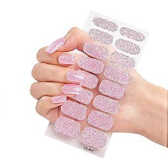16 tips/vel Full Cover Nail Stickers Veelzijdige Gradient Onion Pink Zelfklevende Nail Art Decoraties voor Vrouwen Multicolor