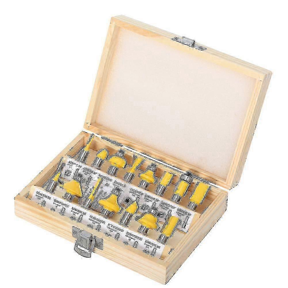 Set Of 15 Tungsten Carbide Bits With 8 Mm Rods For Carpentry Using A Wrench