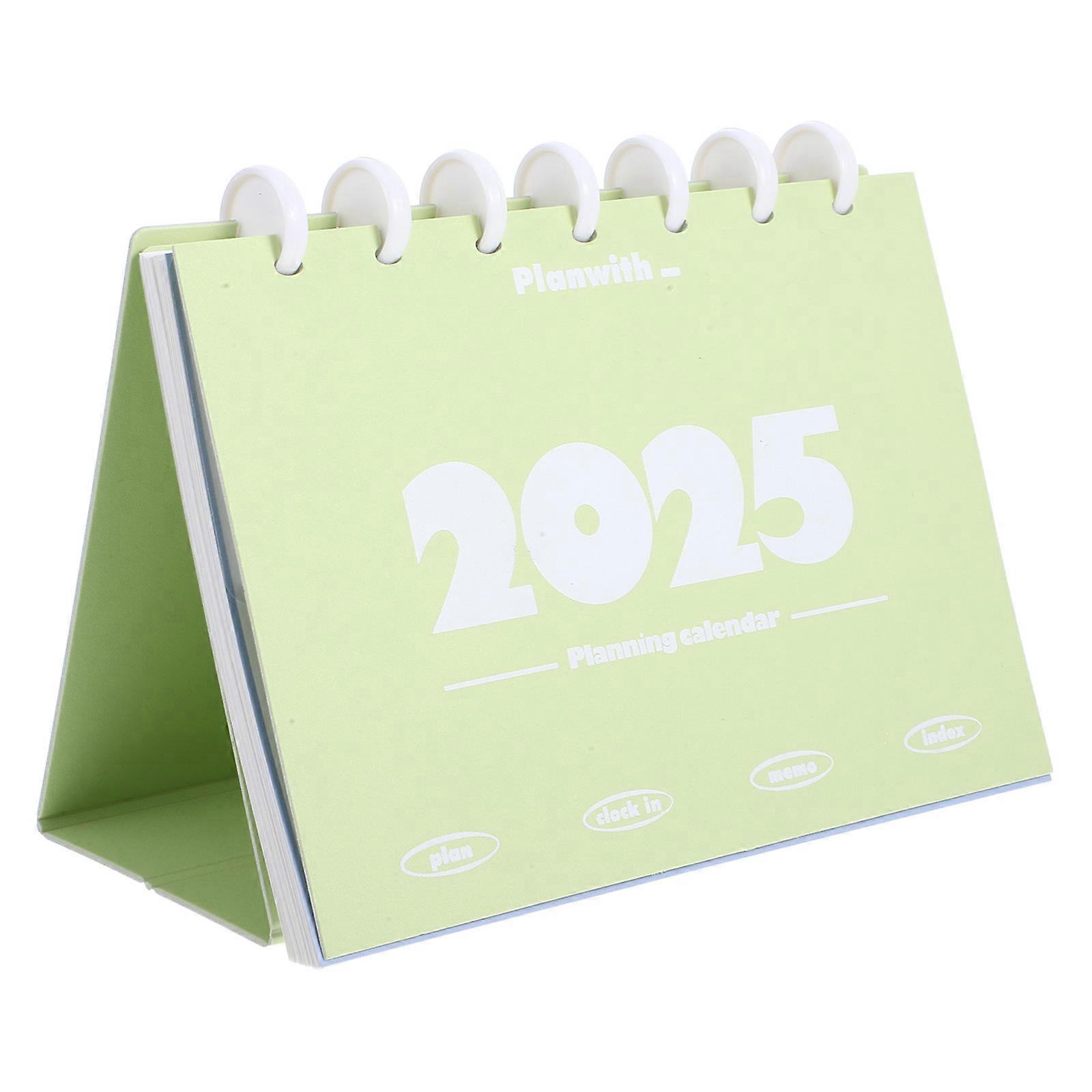 Monthly Flip Calendar Desk Calendar Office Use Home Use Standing Design Light Green 20.00X14.00X8.70CM Daily Planning 1 Set