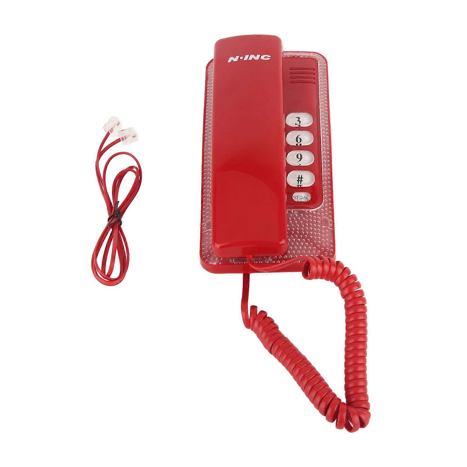 KXT-438 Corded Wall-Mounted Telephone with Fast Redial, Flash and Mute, for Home, Hotel, School, Office, Red