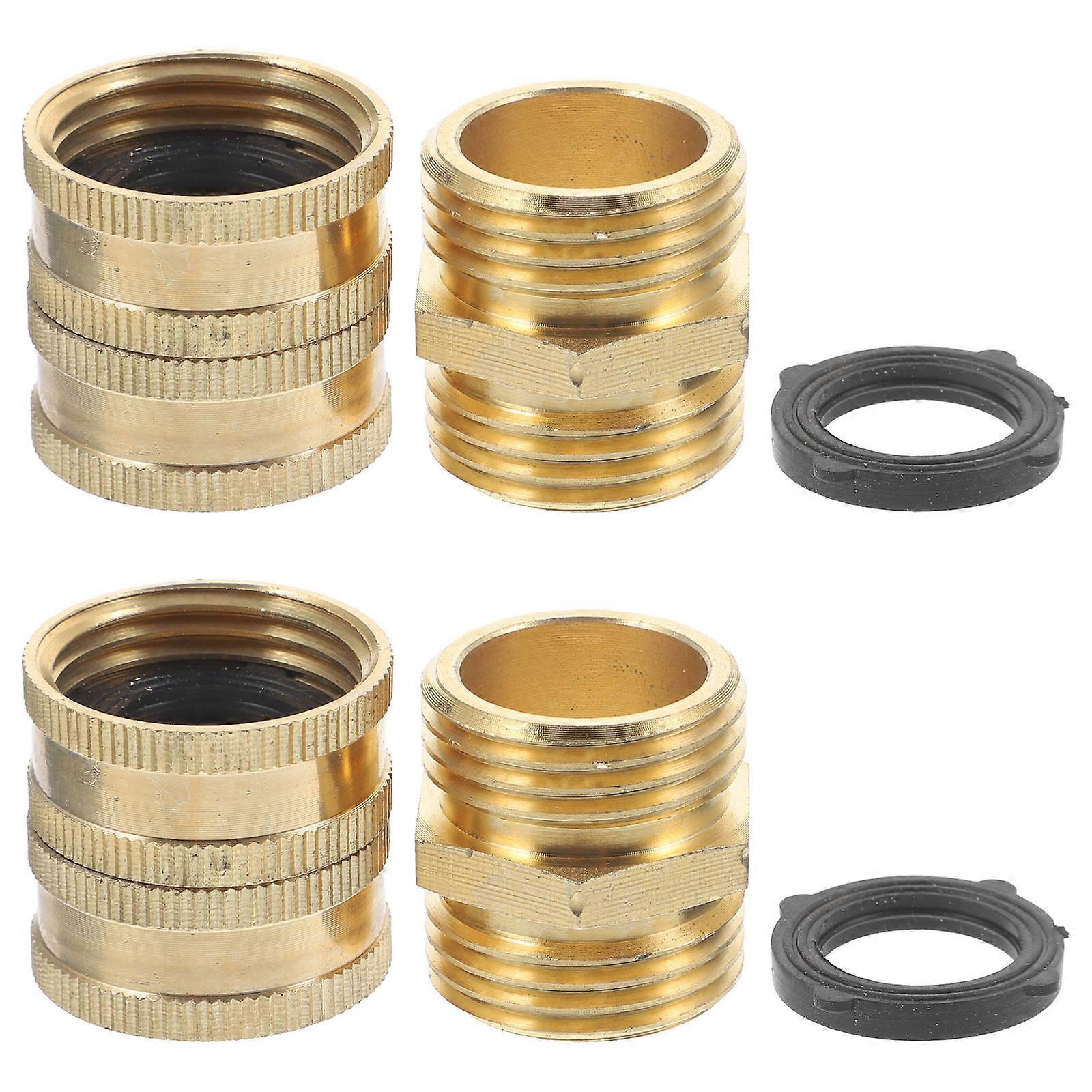 מתאם צינור חיבור מהיר מצמד צינור גינה איטום ציוד אינסטלציה 3/4 אינץ' זהב 2 יחידות