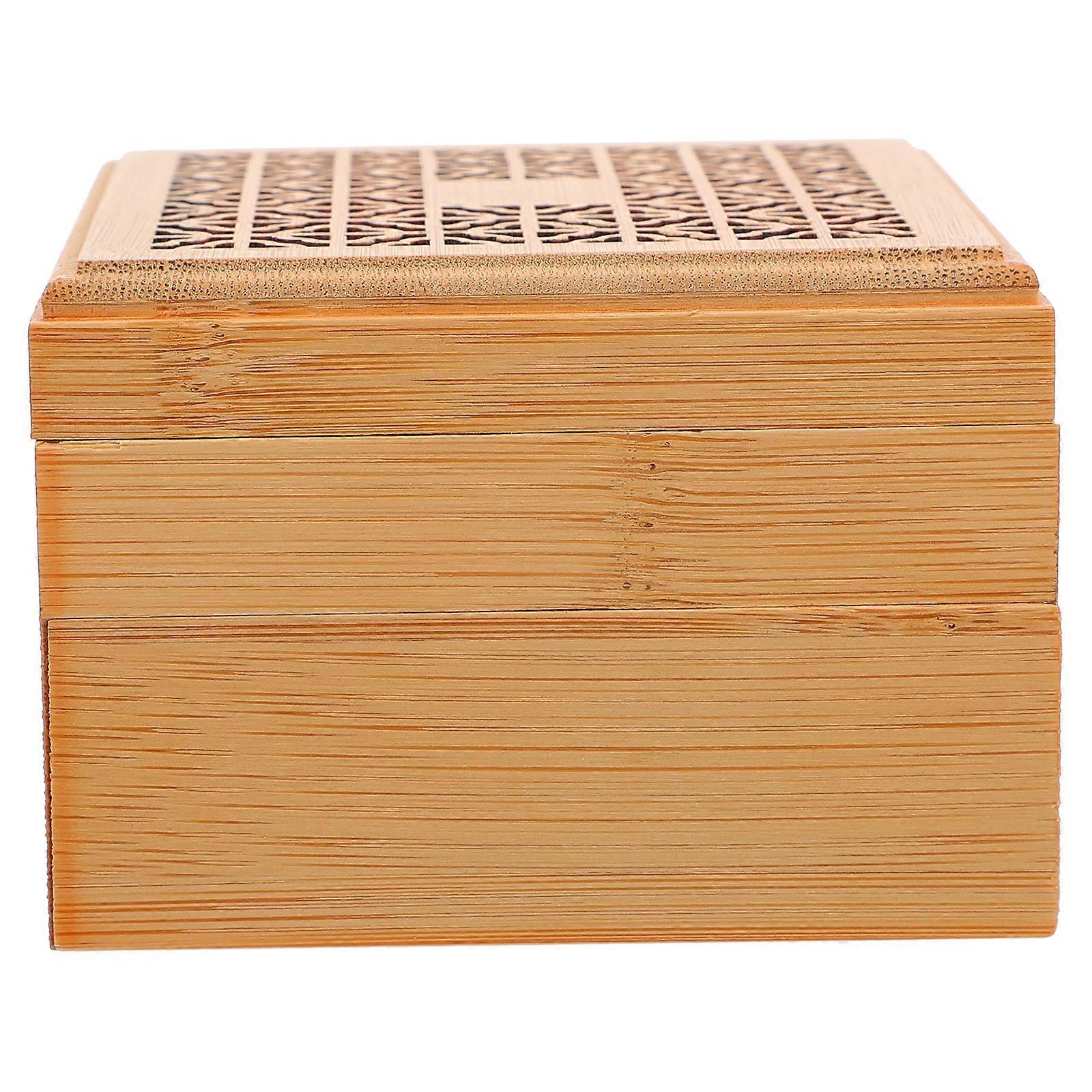 Yellow Aromatherapy Furnace Made of Plastic for Indoors 1pc Square Hollow Bamboo Style