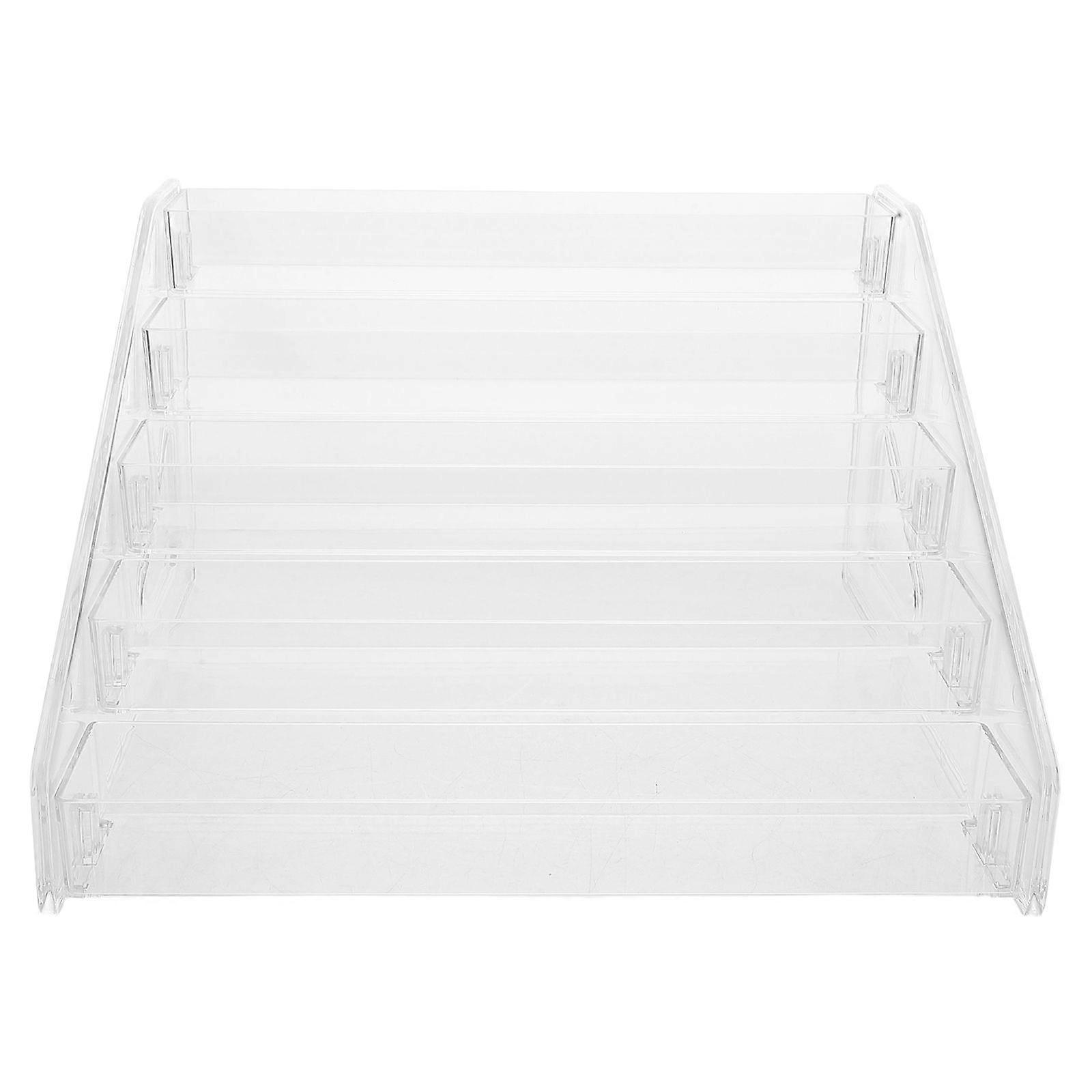 Clear Acrylic Display Riser 5 Tiered Display Shelf Tabletop Organizer Stand for Medals Challenge Coins Action Figures Collectibles