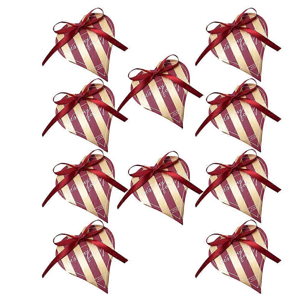 Heart Shaped Biscuit Box Creative Sweets Boxes Wedding Ceremony 12.5x10.5cm Red