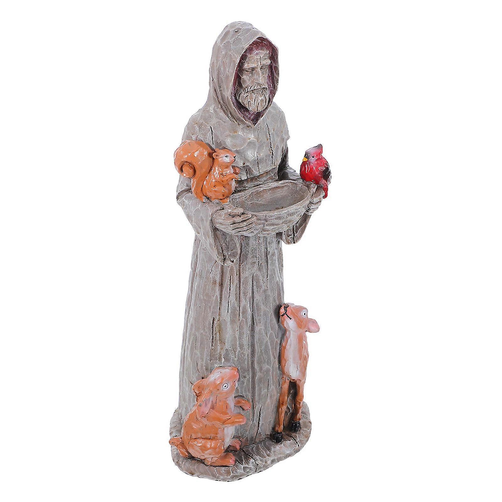 Here's a refined and professional product description for the **Resin Garden Statue Bird Feeder** you mentioned:
### **Resin Garden Statue Bird