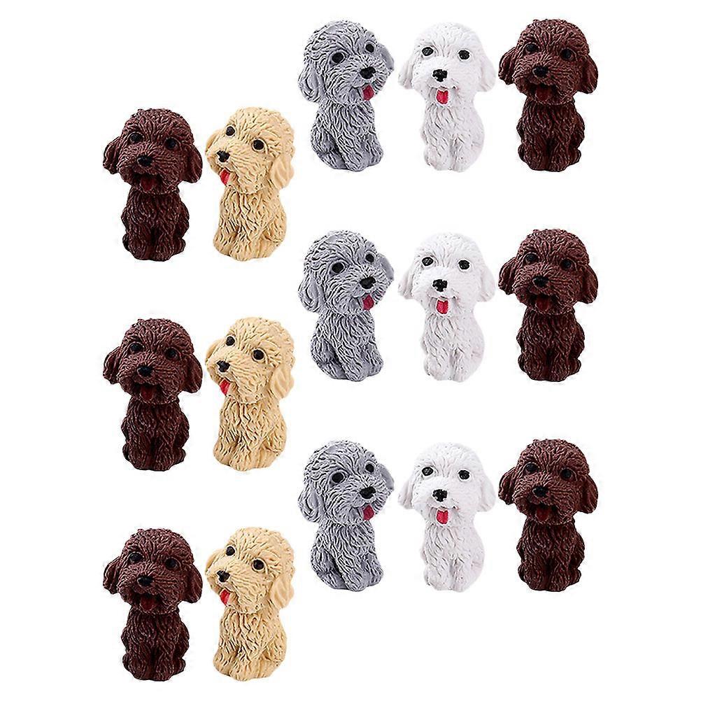 Dog Shaped Eraser 16Pcs Assorted Color Durable Material for Students Rubber Eraser