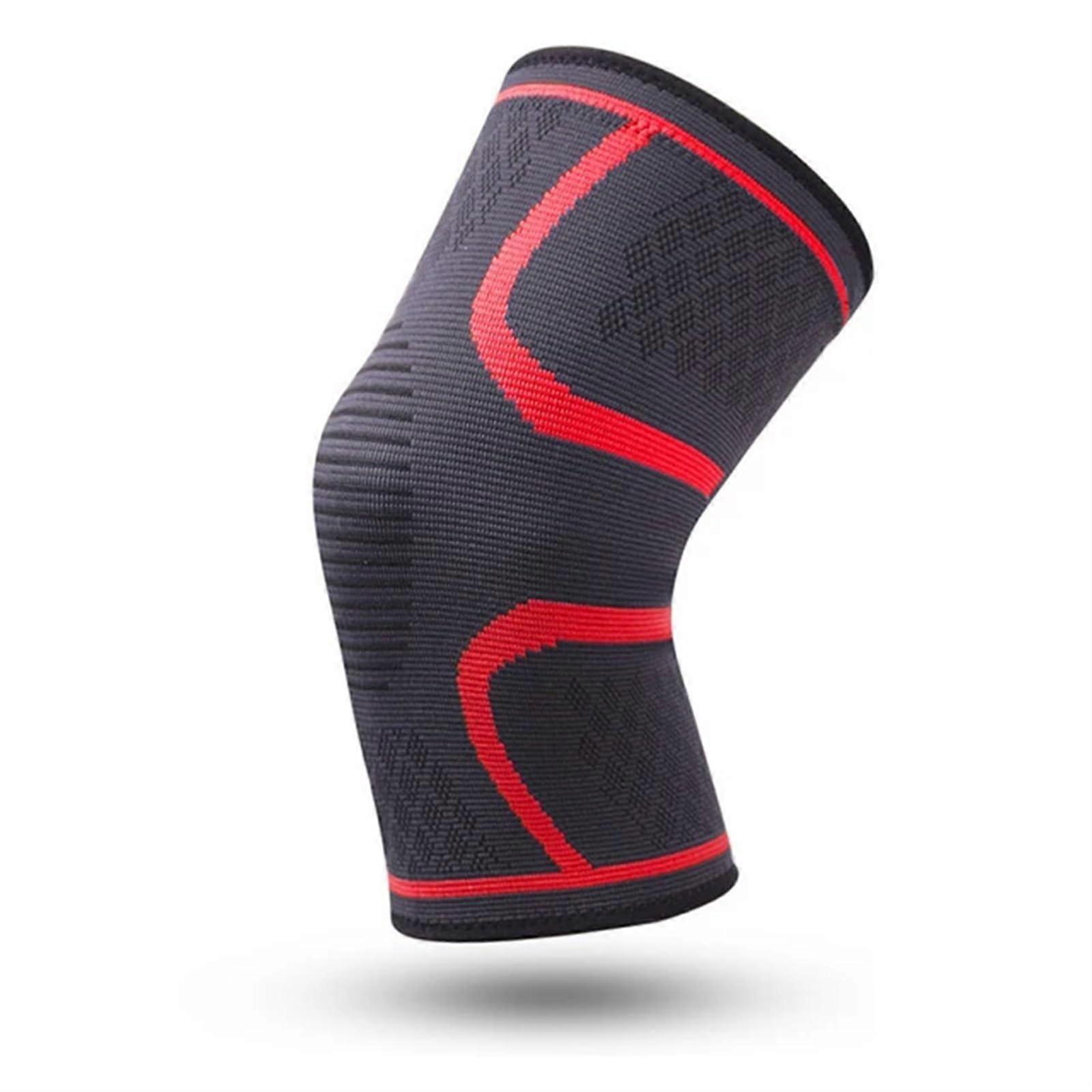 Knee Pads, Pack Of 1, Elastic Knee Supports For Basketball/Volleyball, Nylon Elastic Compression Straps, Red XXL