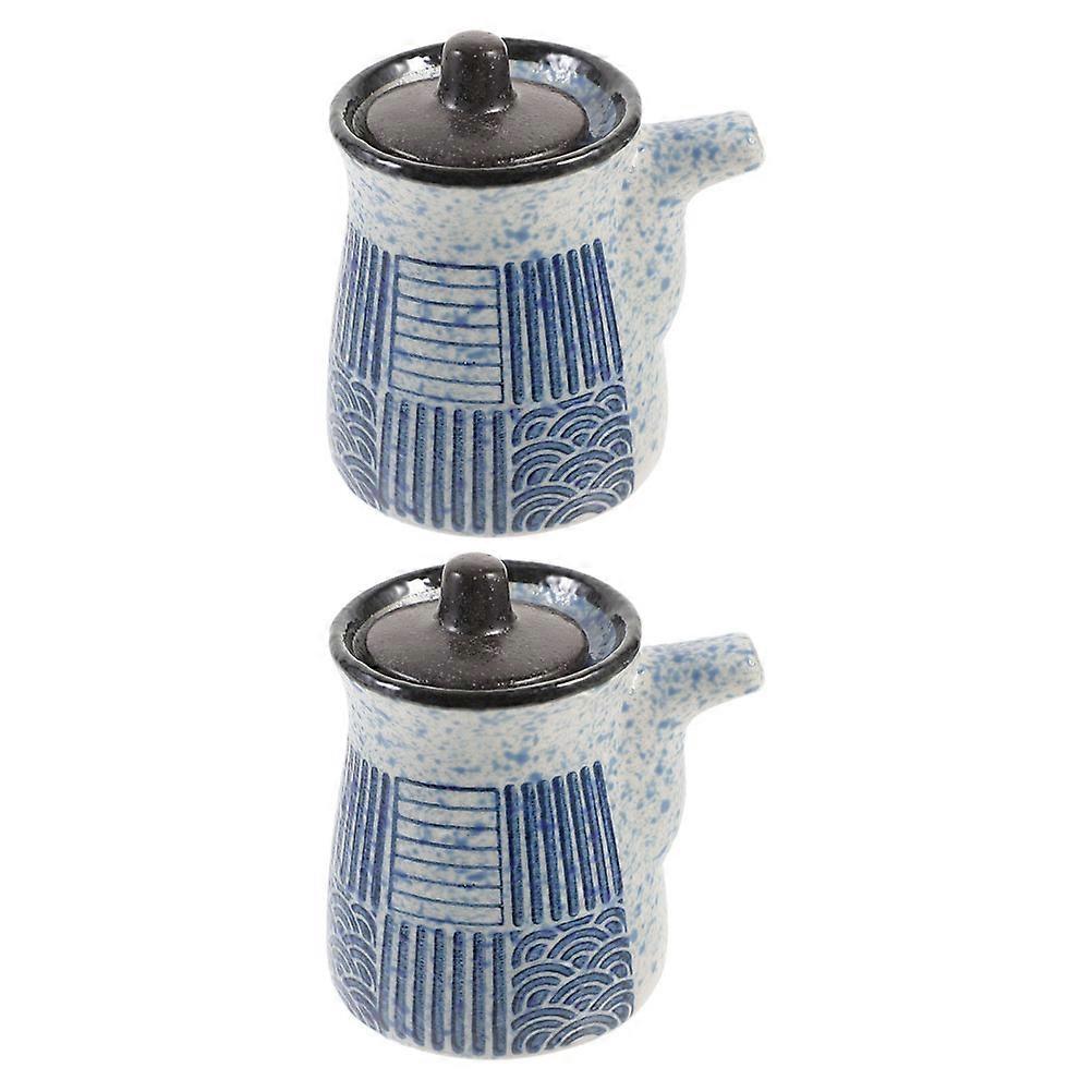 موزع زيت الزيتون زجاجة سيراميك وعاء زيت صغير موزع لمستخدمي المطبخ 2 قطعة