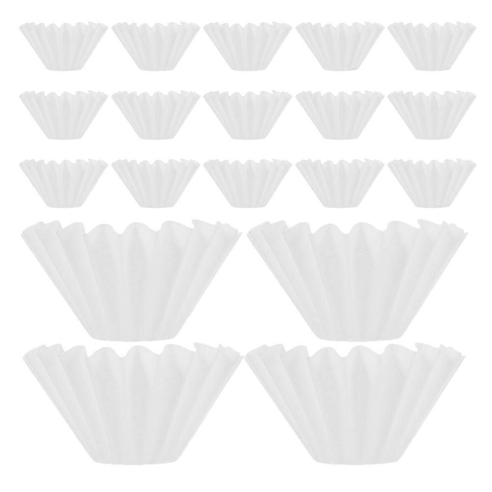 Coffee Powder Filtering Cups White Basket Shape Grounds Removal 50Pcs
