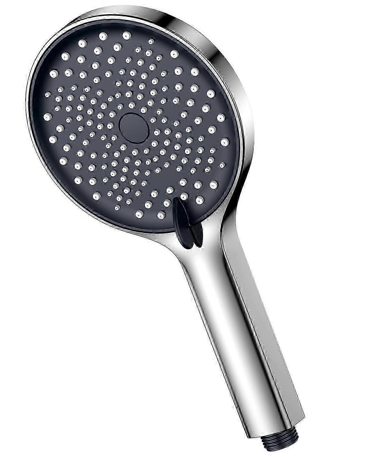 Water-saving 7.5 L/min shower head, pressure-boosting model, rain style with a large 130 mm diameter, featuring 3 jet types and a convenient