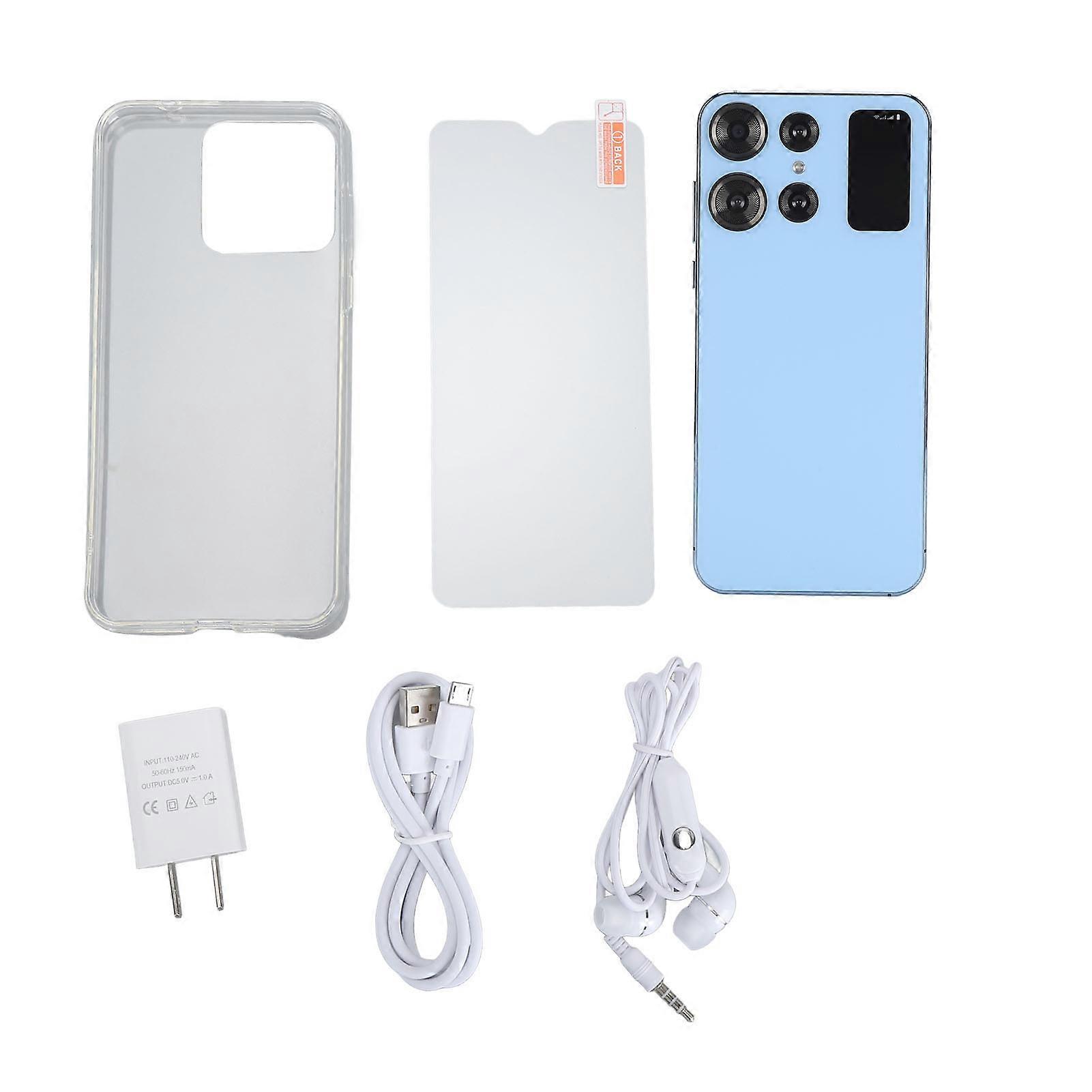 Note40+ Unlocked Smartphone - 6.5" UHD, Android 13, 6800mAh, Dual SIM, Blue, US Plug