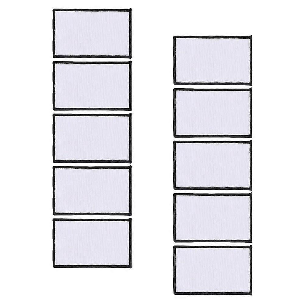 White Patches For Hats Sublimation Patches Diy Decoration Heat Transfer Rectangular Non-Woven Fabric 10Set