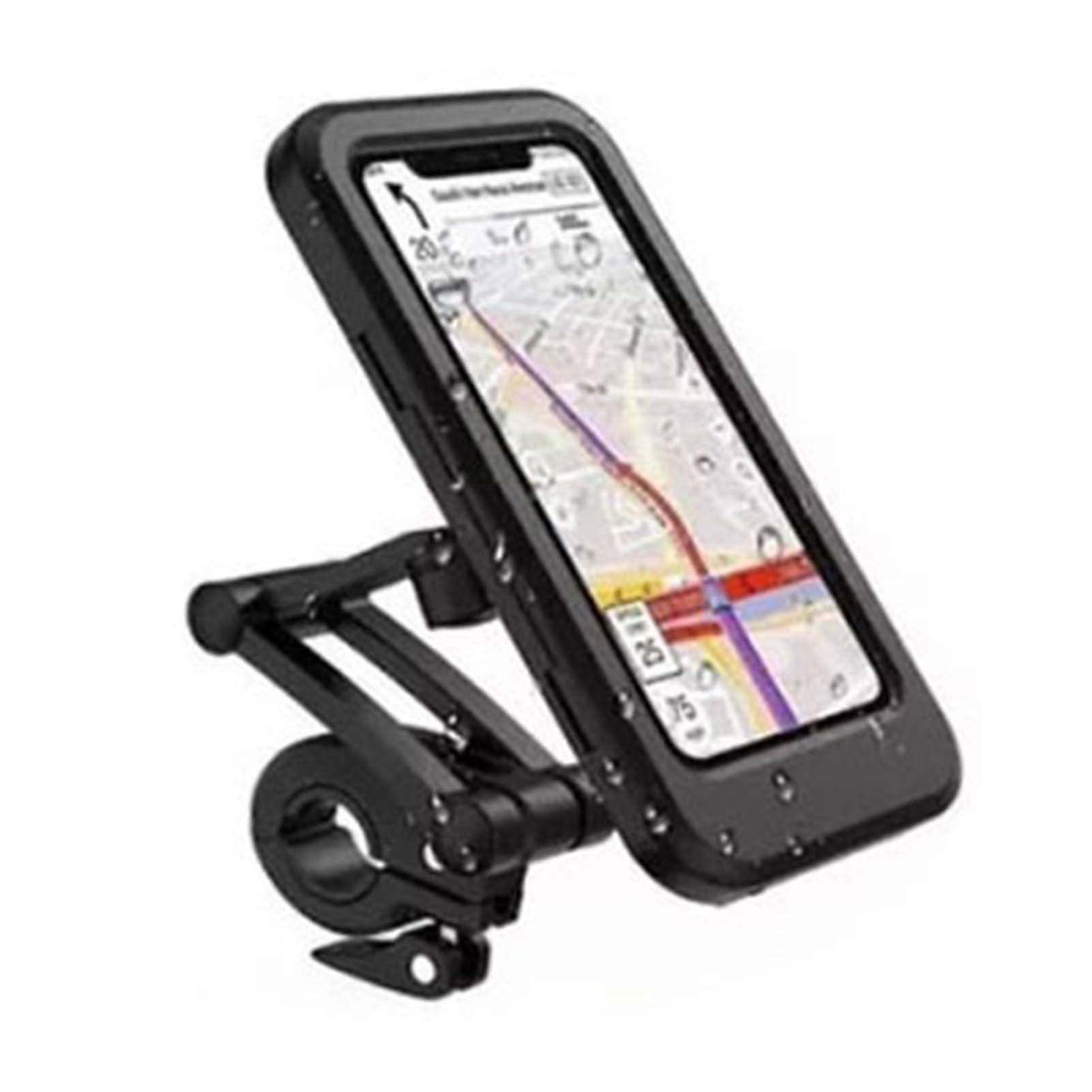 Motorcycle Phone Holder Waterproof 360° Rotating Handlebar Mount for Bike Navigation Compatible with All Smartphones