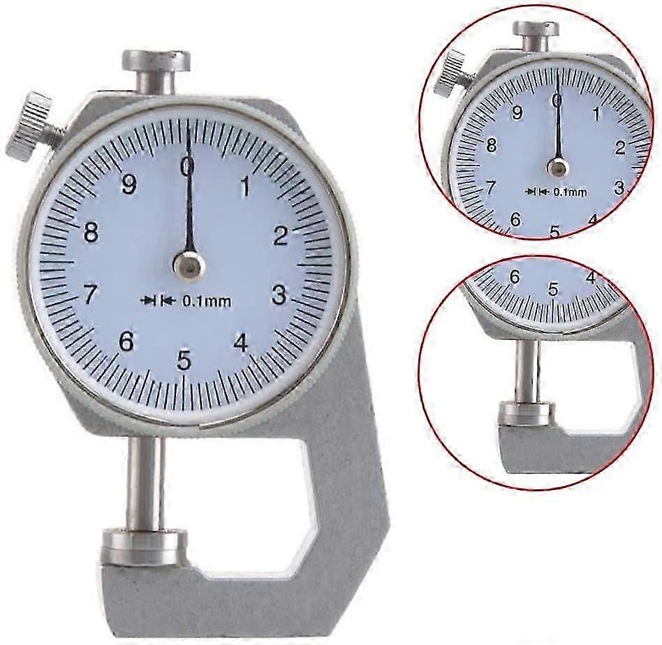 Digital Thickness Gauge, Round Dial, 0.01Mm, Accuracy For Paper, Leather, Sheet Metal