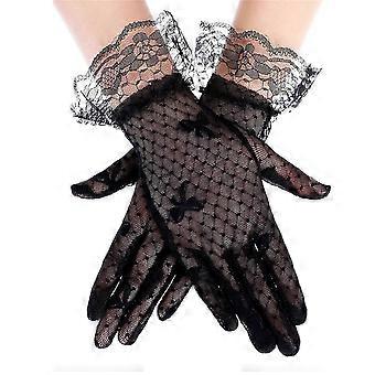 Women Lace Gloves Short Lace Gloves Tea Party Gloves Opera gloves Bridal Wrist Gloves Dance Gloves Banquet Gloves White