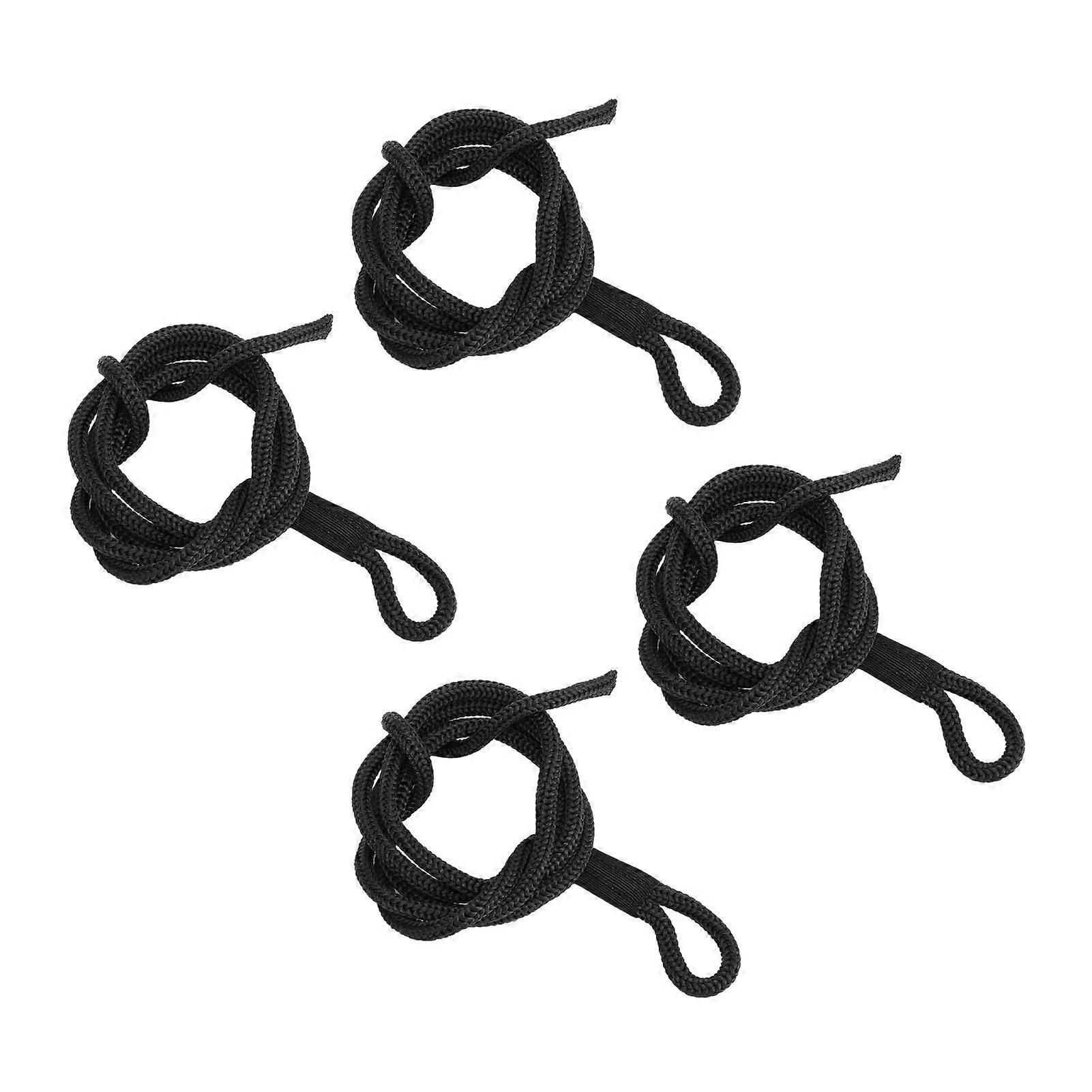 4PCS Dock Line 1.5m Long High Strength Polyester Wear Resistance Boat Bumper Ropes for Marine Black