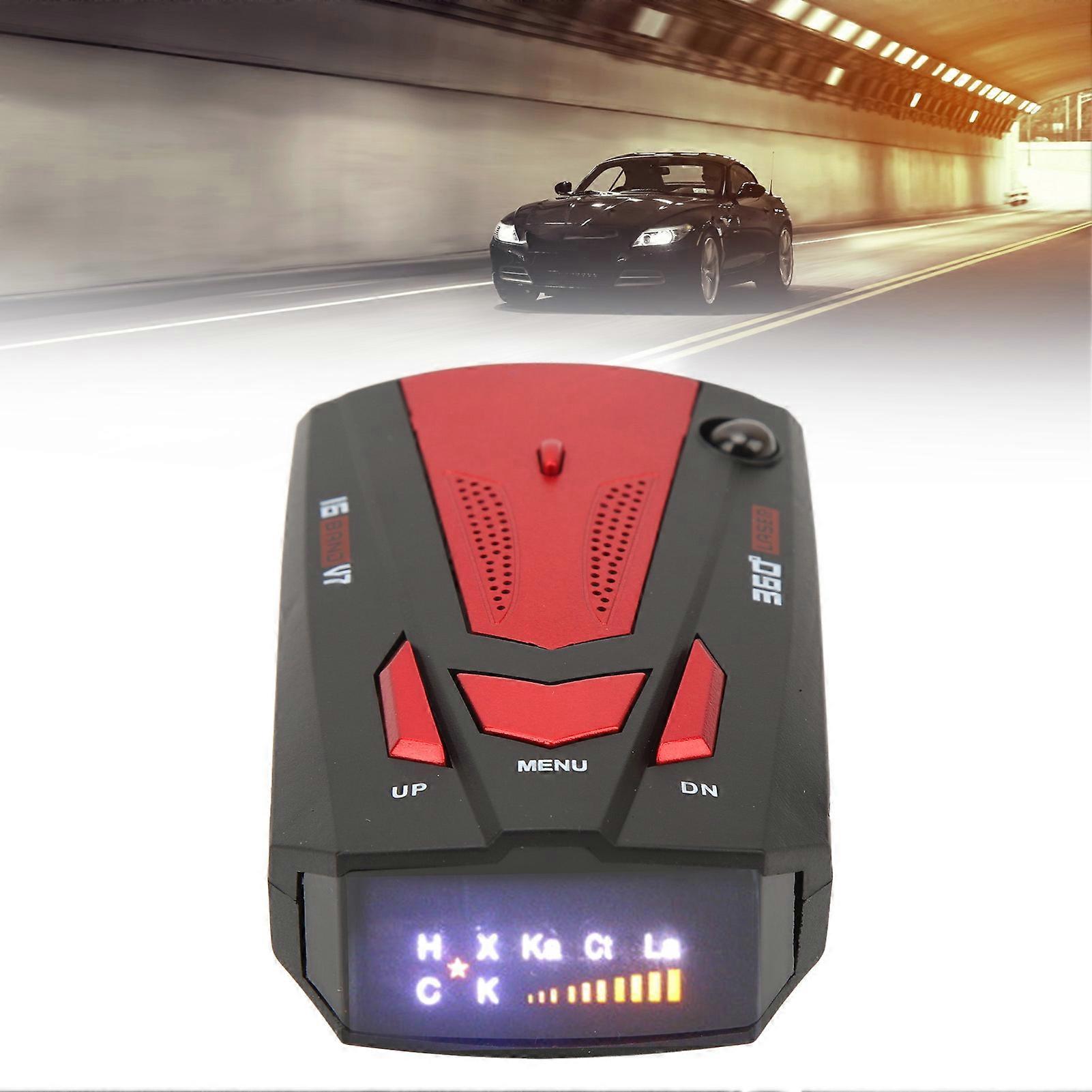 Detector radar auto Alarmă de viteză de protecție la 360 de grade Detector electronic de câini Detector electronic de câini Tester de viteză Roșu