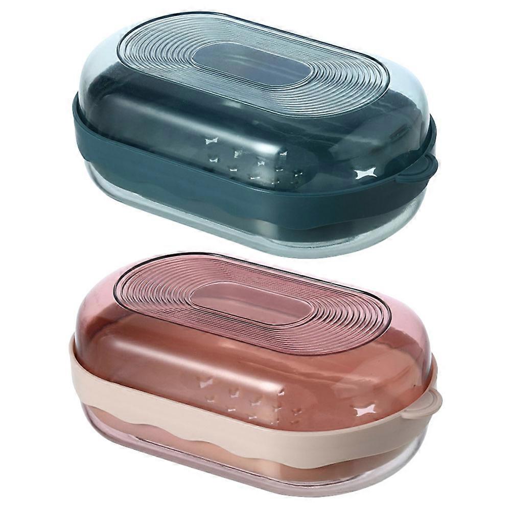 2pcs Detachable Soap Drain Holder Stylish Rustproof Soap Dish with Drainage for Bathroom & Kitchen, Easy to Clean